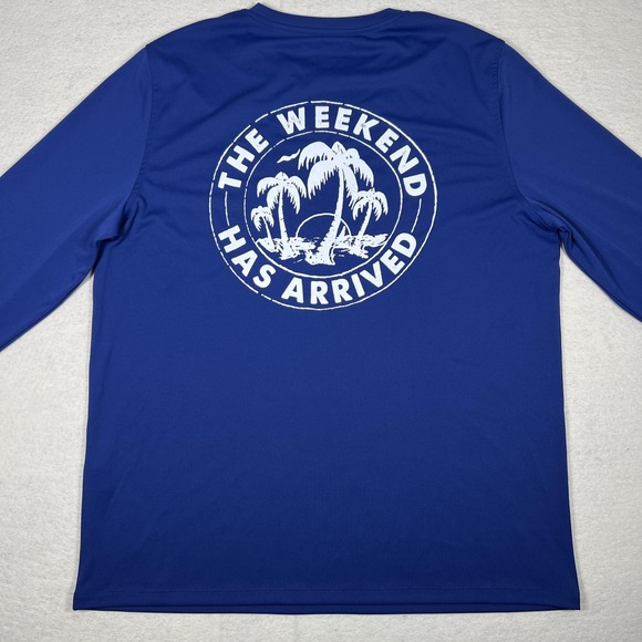 Chubbies Shirt Mens Large Blue Long Sleeve Weekend Has Arrived Graphic - Picture 7 of 7